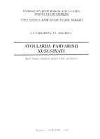 Ayollarda parvarish xususiyati : kasb-hunar kollejlari uchun o'quv qo'llanma