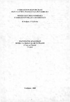 Matematik analizdan misol va masalalar to'plami