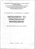 Menejment va strategiyani boshqaarish