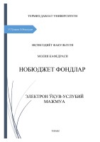O’ZBEKISTON RESPUBLIKASI OLIY VA O’RTA MAXSUS