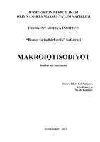 makroiqtisodiyot