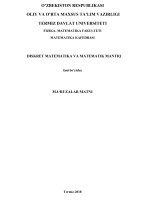 DISKRET MATEMATIKA VA MATEMATIK MANTIQ