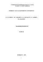 O‘ZBEKISTON RESPUBLIKASI OLIY VA O‘RTA