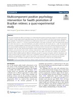 Multicomponent positive psychology intervention for health promotion of Brazilian retirees: a quasi-experimental study