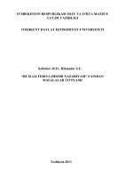 ЎЗБЕКИСТОН РЕСПУБЛИКАСИ ОЛИЙ ВА ЎРТА МАХСУС ТАЪЛИМ ВАЗИРЛИГИ