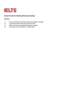 Academic Reading Sample Task Matching Headings Answers