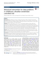 Behavioral intervention for sleep problems in childhood: a Brazilian randomized controlled trial