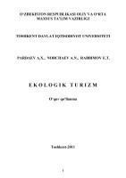 2-МАВЗУ: ЭКОЛОГИК ТУРИЗМ РИВОЖЛАНИШИНИНГ АСОСЛАРИ