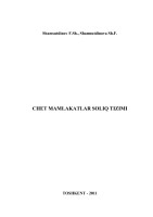 1-Mavzu:  “Xorijiy  davlatlar  soliq  tizimi”  faning predmeti,  vazifalari  va  manbalari