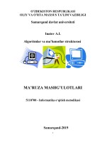 O’ZBEKISTON RESPUBLIKASI OLIY VA O’RTA MAXSUS TA’LIM VAZIRLIGI
