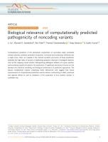 Biological relevance of computationally predicted pathogenicity of noncoding variants