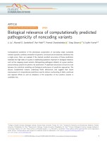 Biological relevance of computationally predicted pathogenicity of noncoding variants