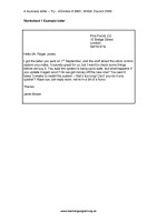 Worksheet 1 Example letter