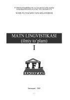 O’zbekiston Respublikasi oliy va o’rta maxsus
