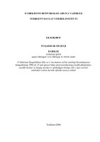 ЎЗБЕКИСТОН РЕСПУБЛИКАСИ ОЛИЙ ВА ЎРТА МАХСУС ТАЪЛИМИ ВАЗИРЛИГИ